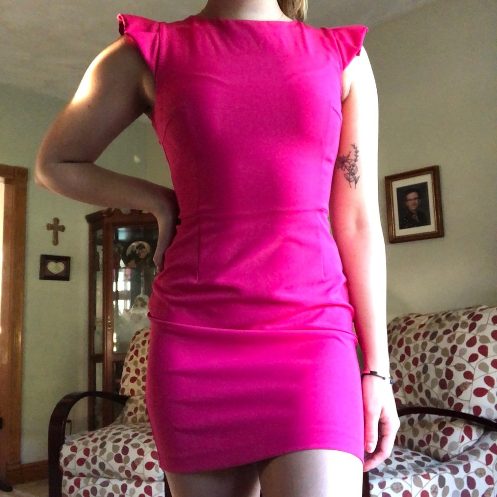 Zara hot pink mini dress